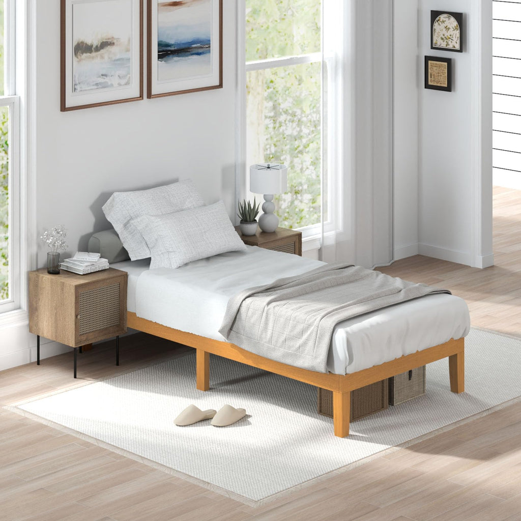 Twin Size 12 Inch Wood Platform Bed Frame E347476