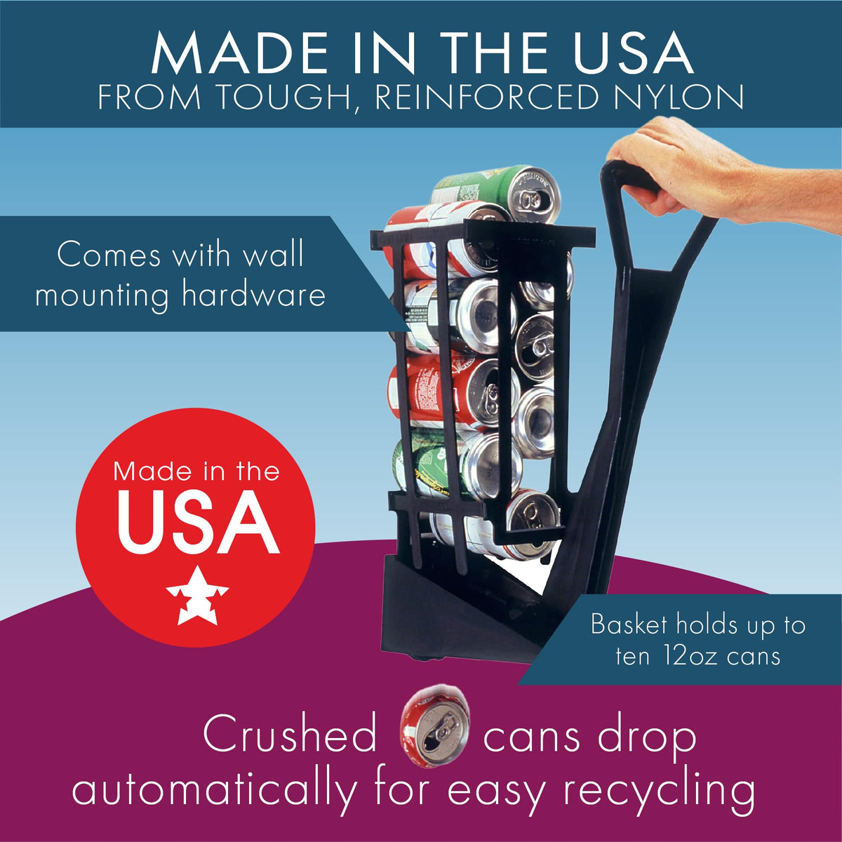 Wall Mounted 12oz Can Crusher G956