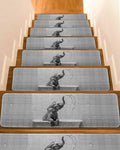 Grey Peel and Stick Stair Treads 8''x30'' 10PCS I1943