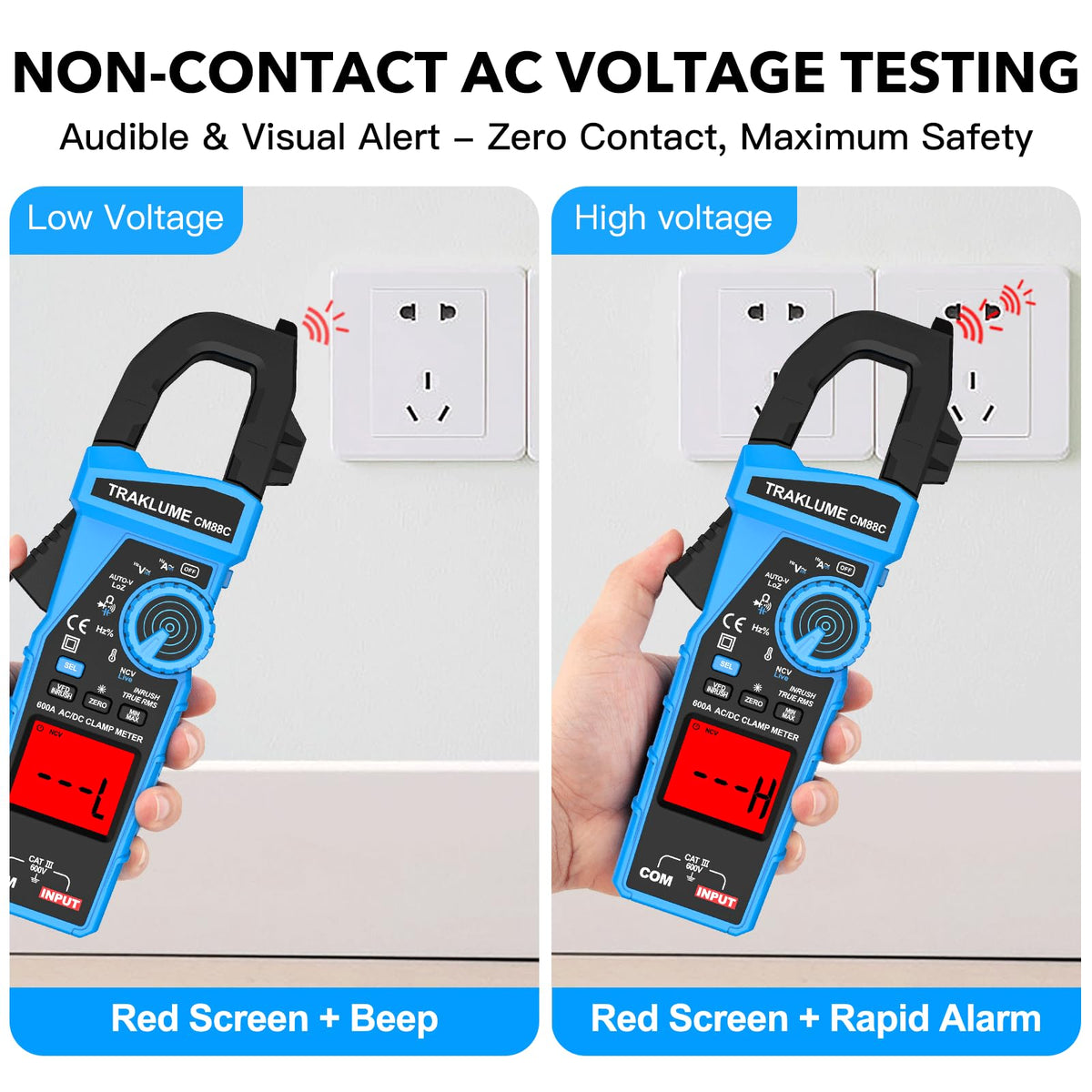 600A AC/DC TRMS Clamp Meter Multimeter V5061