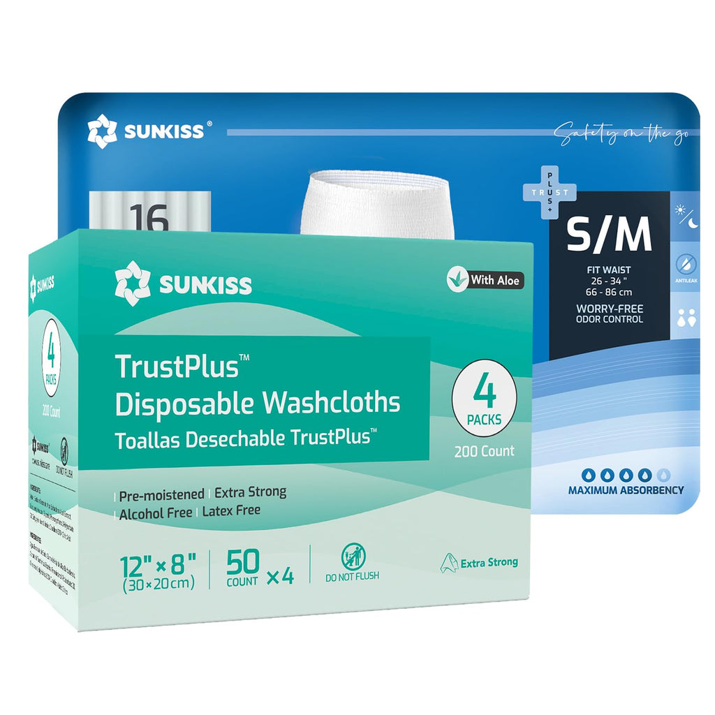 Incontinence Disposable Underwear Small/Medium 16 Count & Wet Wipes 200 Count W931