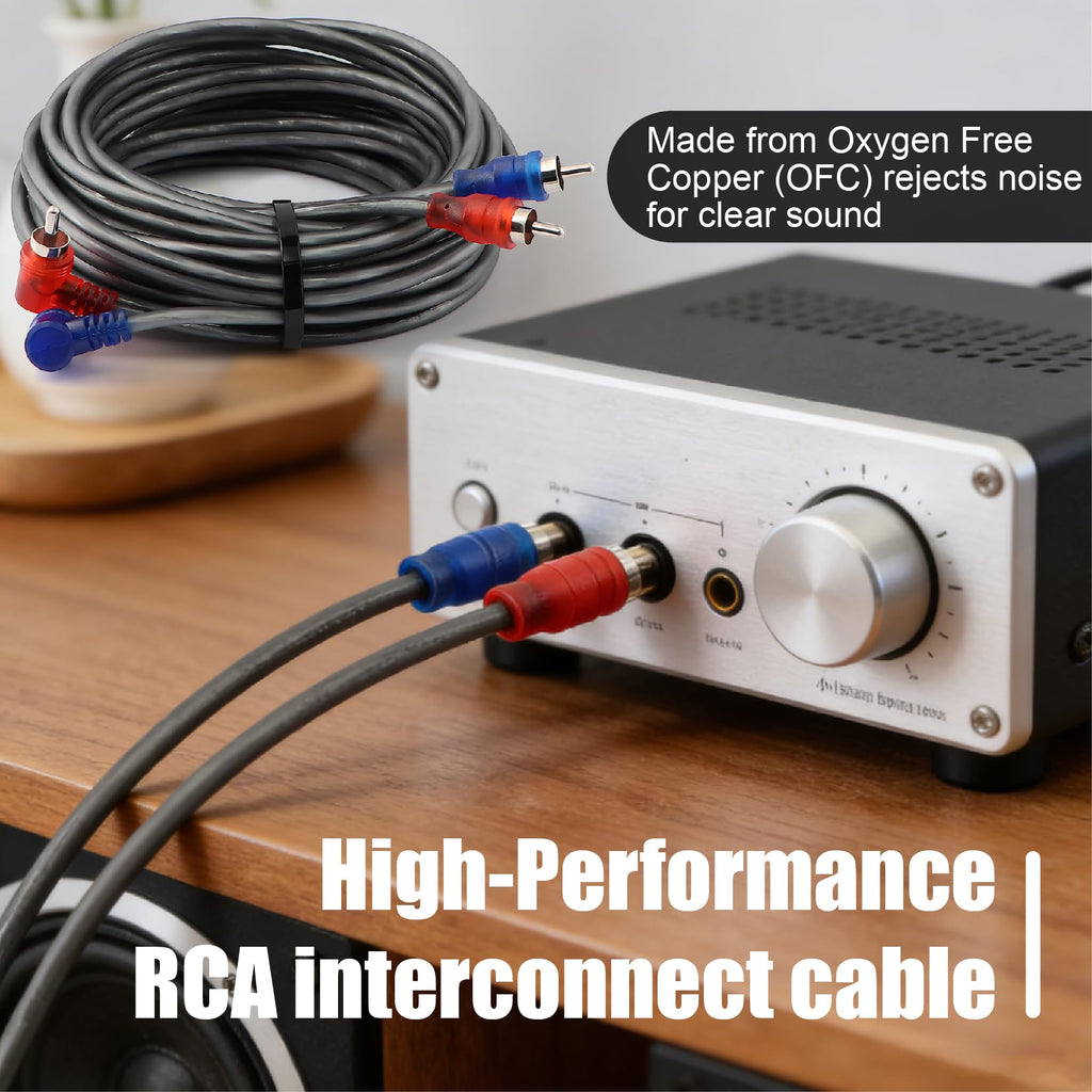 4 Gauge Audio Amplifier Wiring Kit 1200W CCA with Fuse & RCA D512