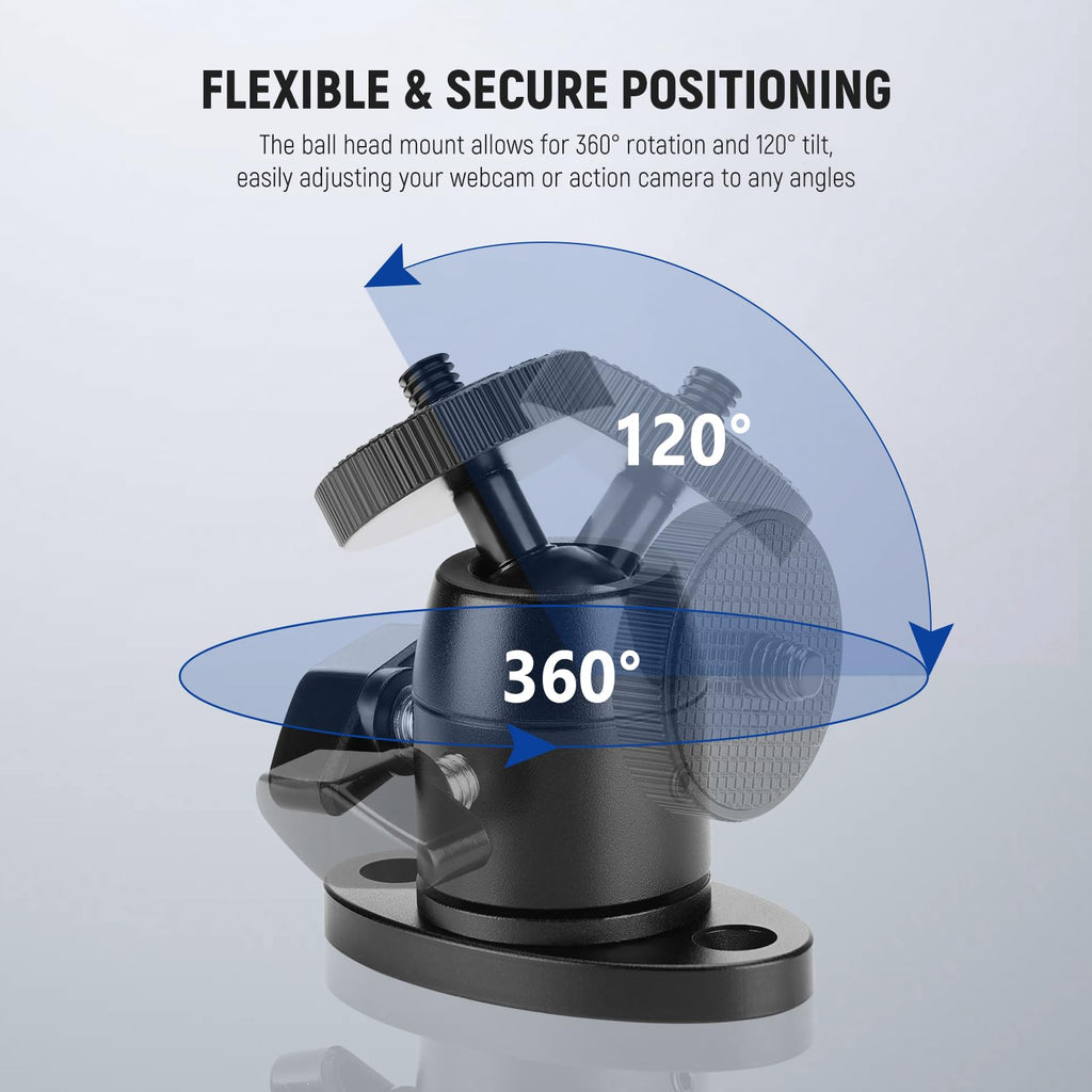Webcam Wall Ceiling Mount Bracket, Aluminum Alloy Mini Ball Head Z3901