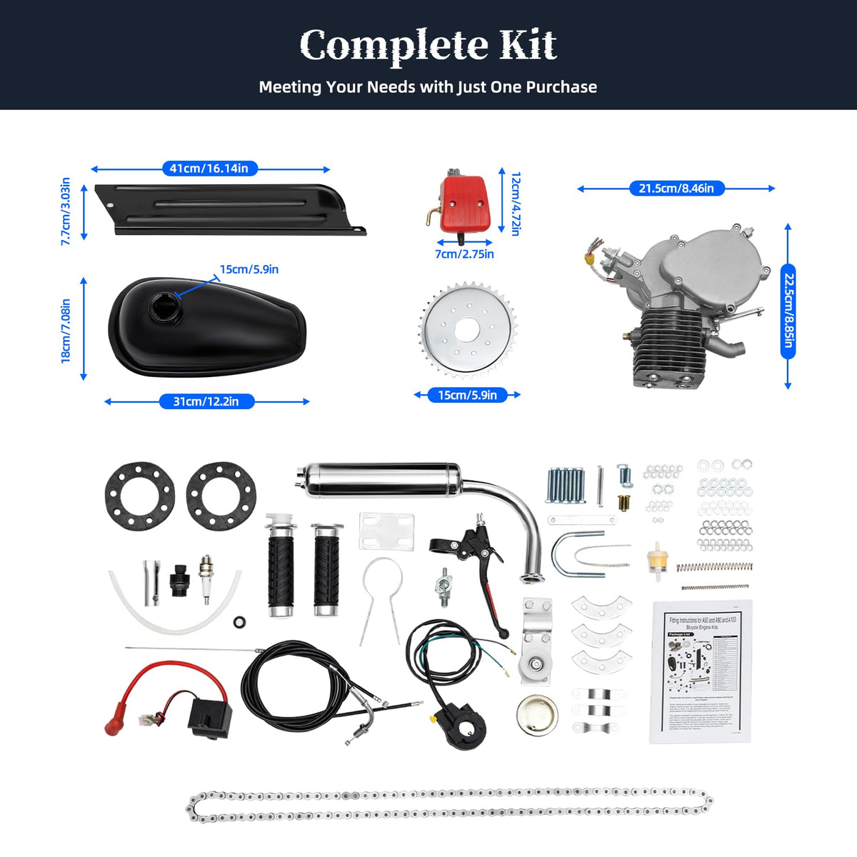 2 Stroke 100cc Bicycle Engine Kit O203