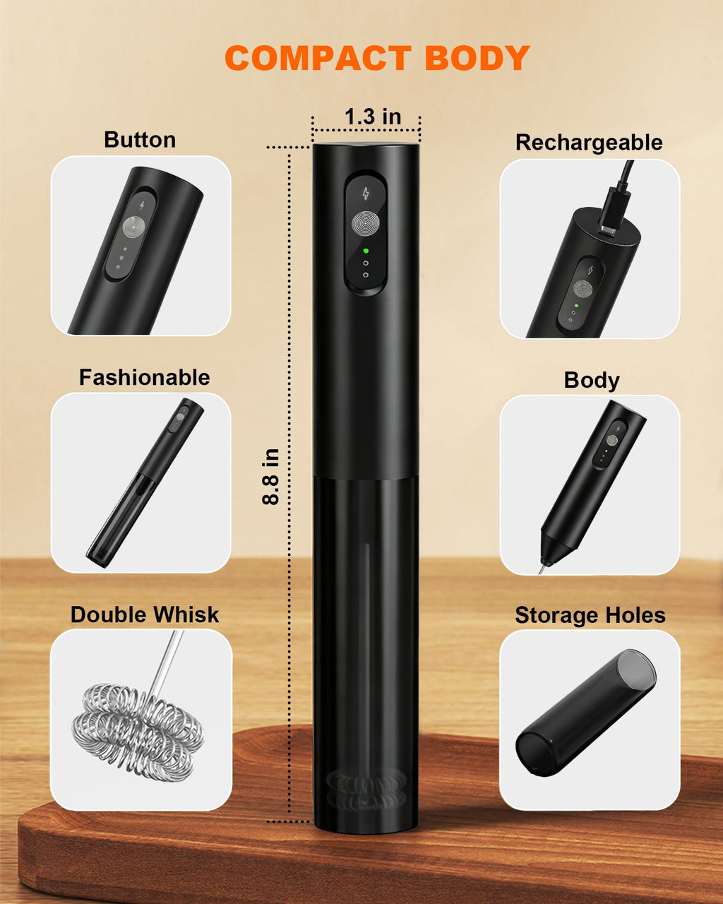 Rechargeable Handheld Milk Frother R438