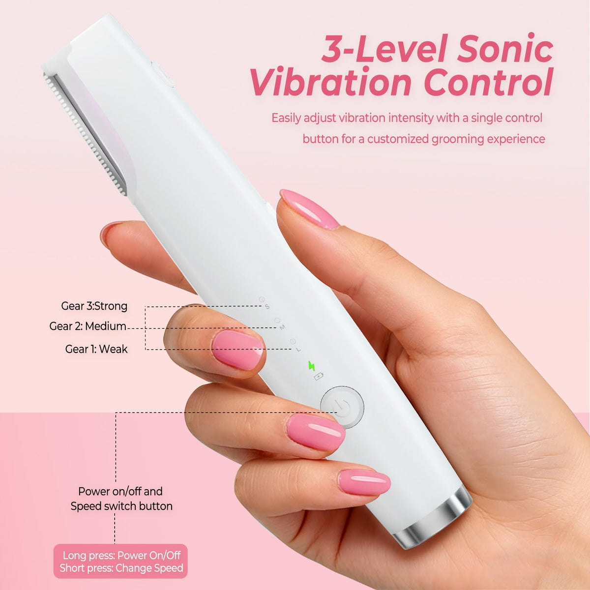White Rechargeable Dermaplane Razor with 3 Replacement Blades B20443