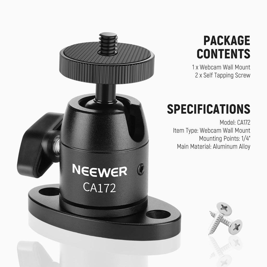 Webcam Wall Ceiling Mount Bracket, Aluminum Alloy Mini Ball Head Z3901