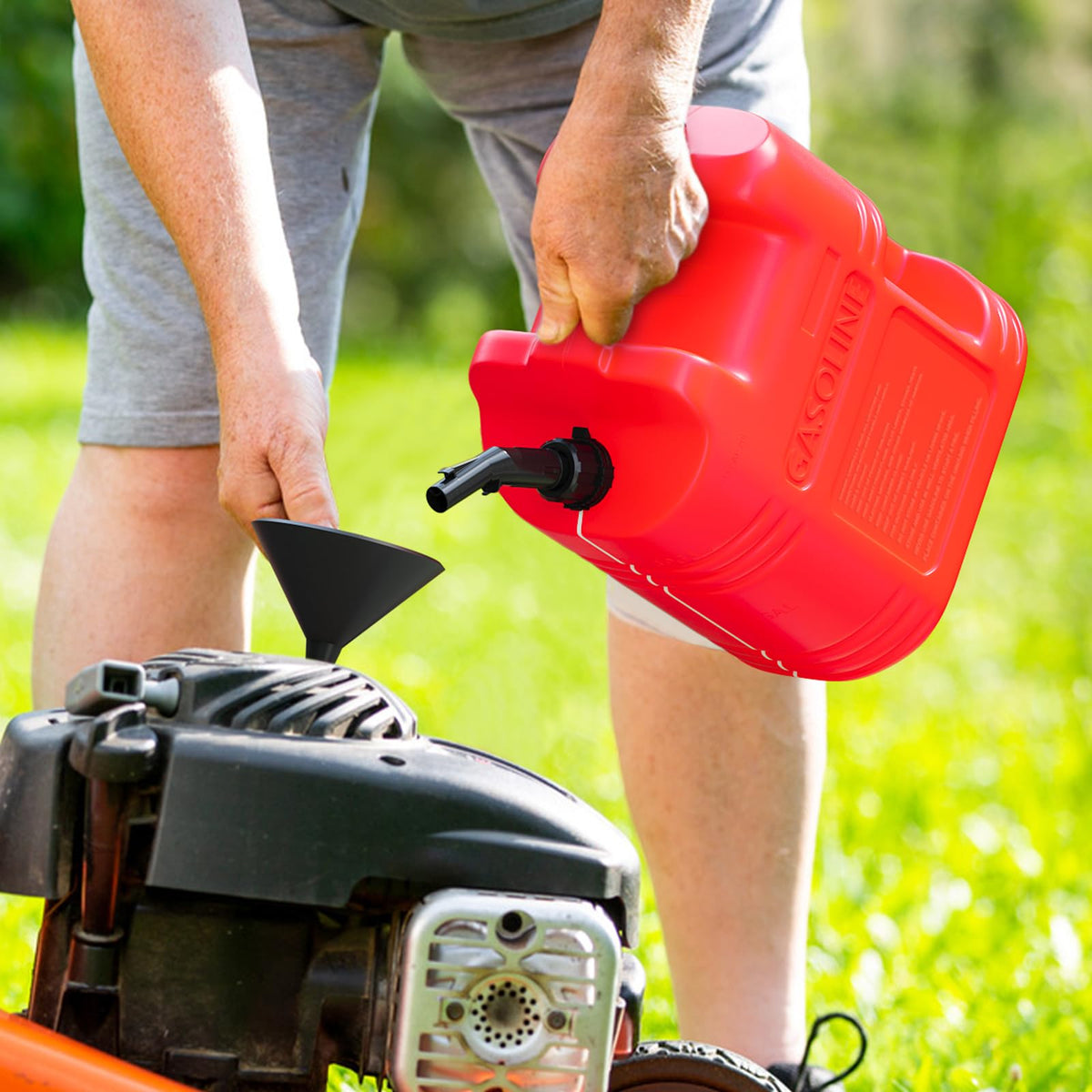 40L Portable Transfer Tank 5 Gal with L-Shaped Handle Red 4PC I3178