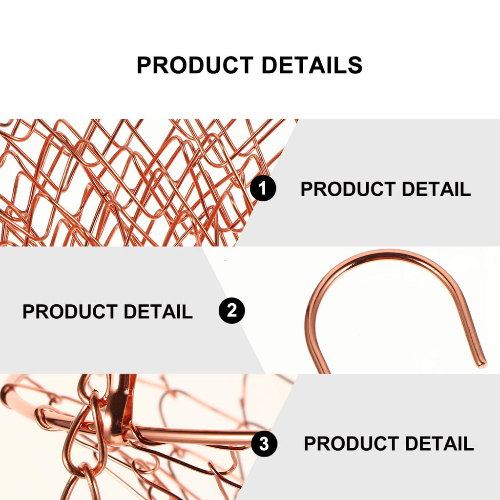 3-Tier Copper Foldable Wire Hanging Basket O4183