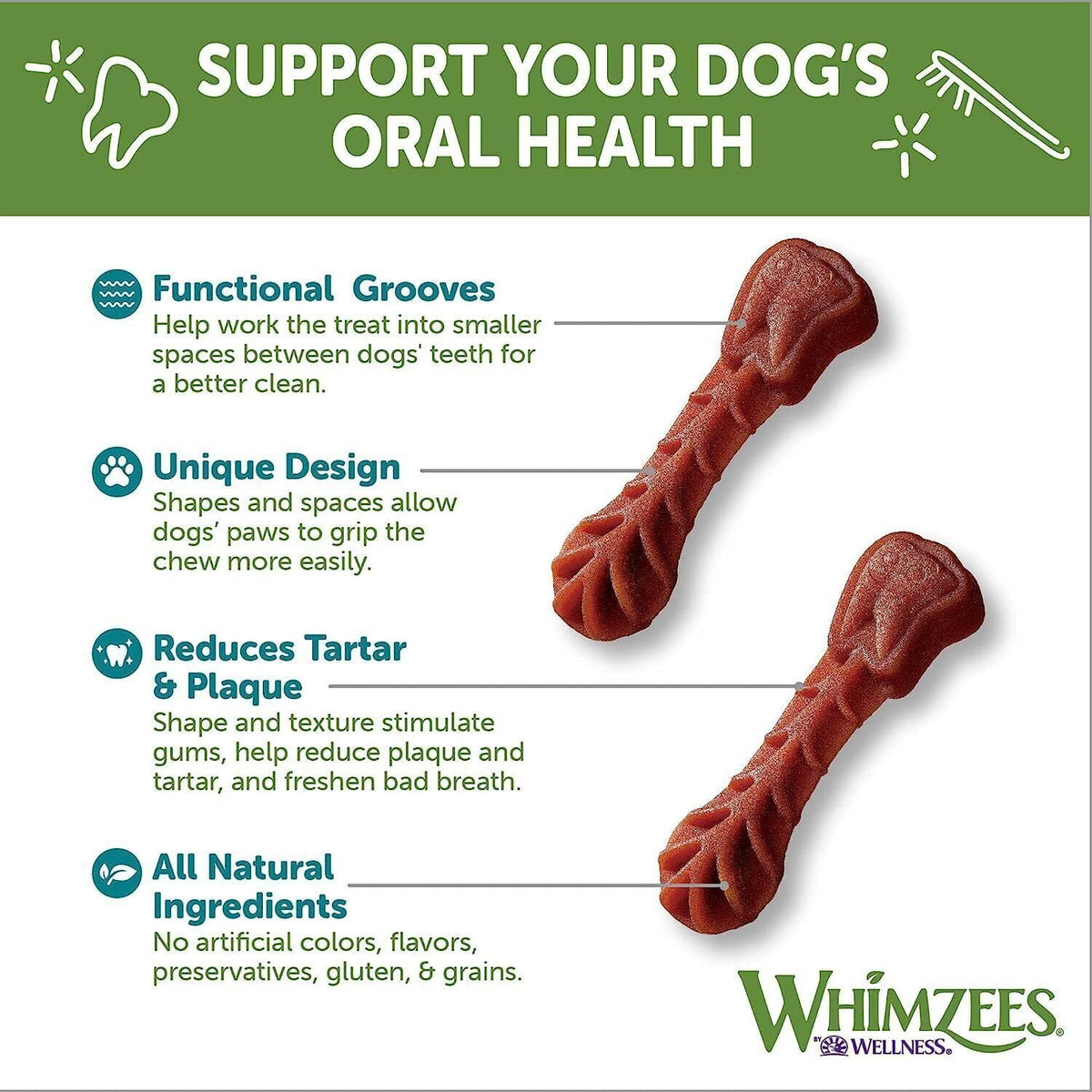 Natural Grain-Free Dental Dog Treats Variety Pack K4810