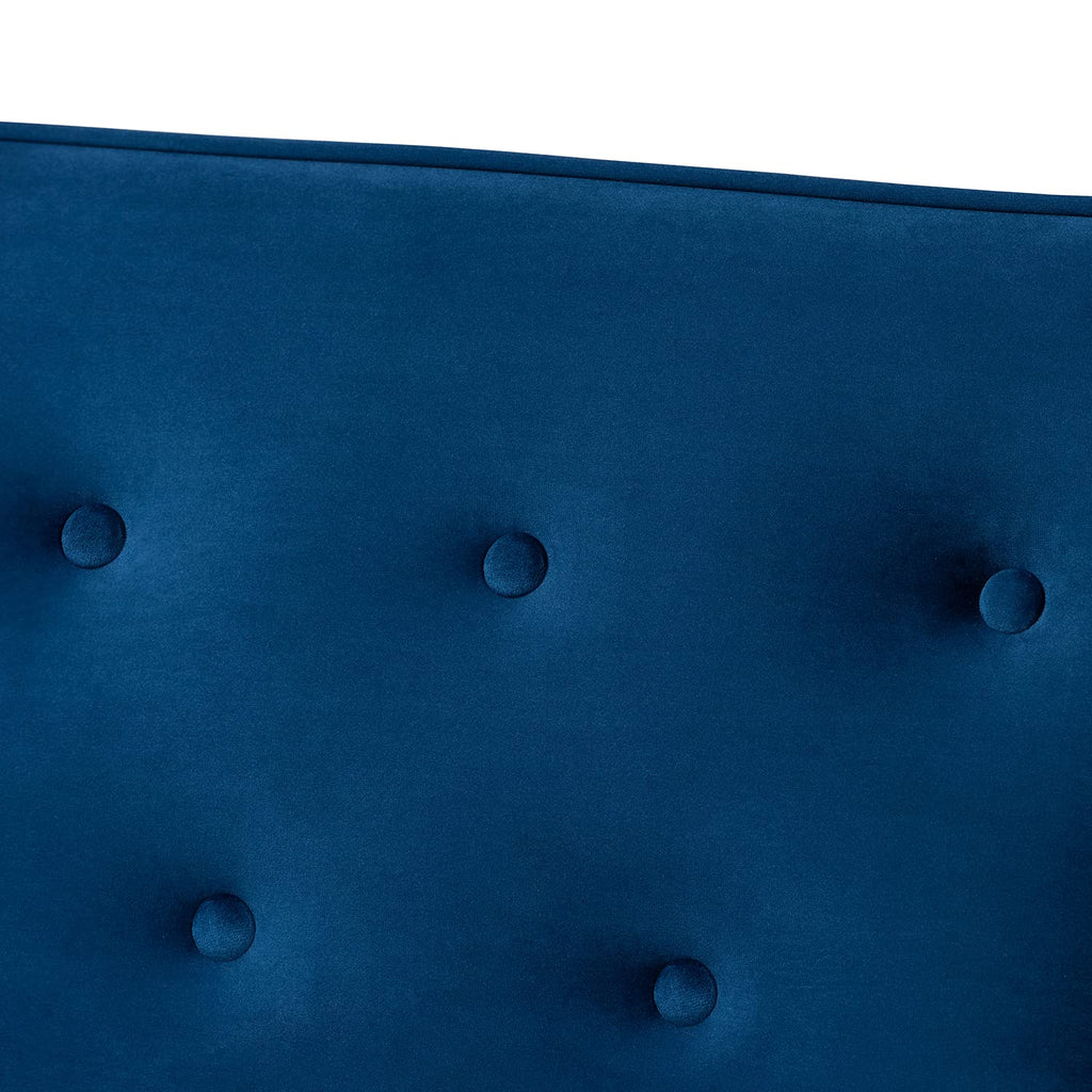 Navy Blue Velvet Upholstered 3-seater Sofa W607