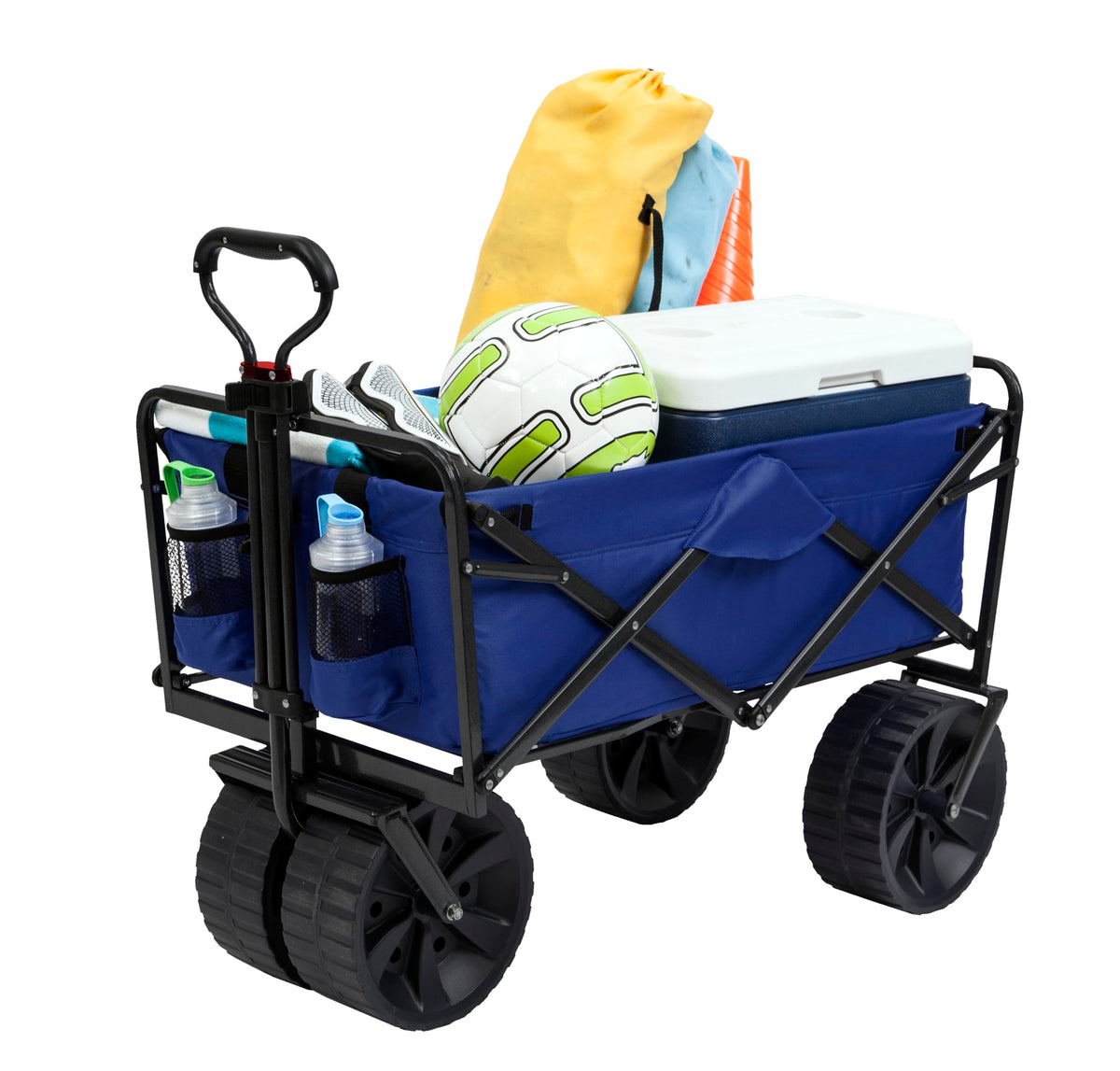Blue Black Collapsible All Terrain Utility Beach Wagon Cart G94270
