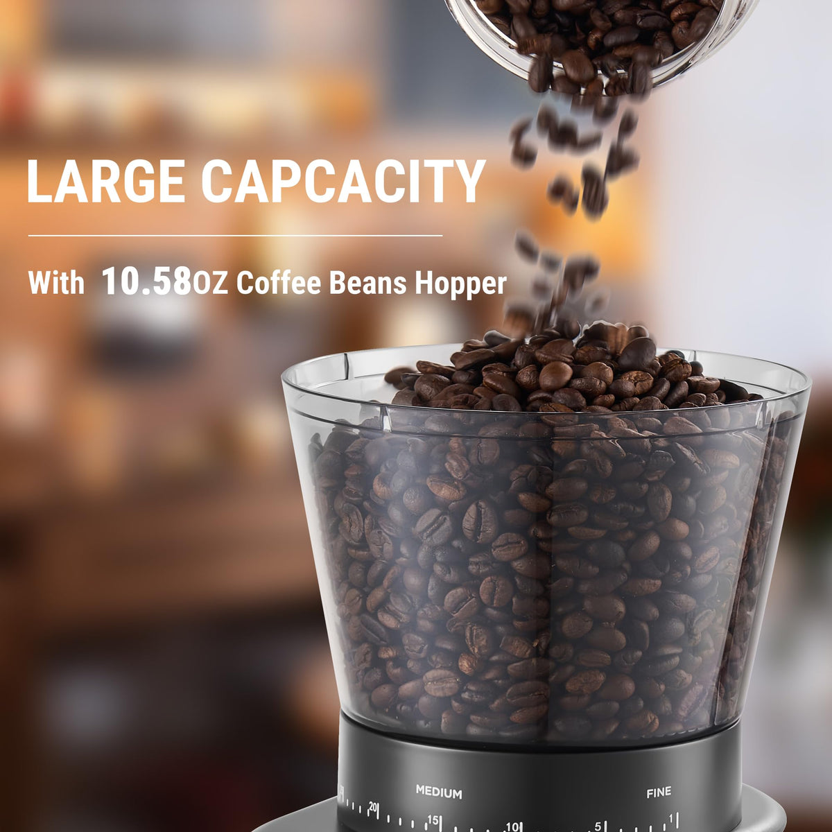 Electric Conical Burr Coffee Grinder with 30 Grind Settings B918