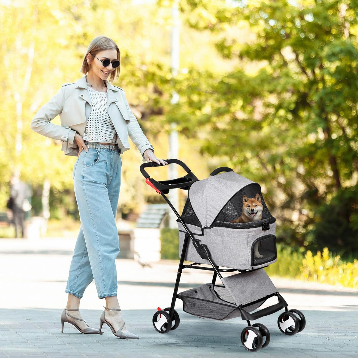 3 in1 Foldable Pet Stroller with 4 Wheels X41563