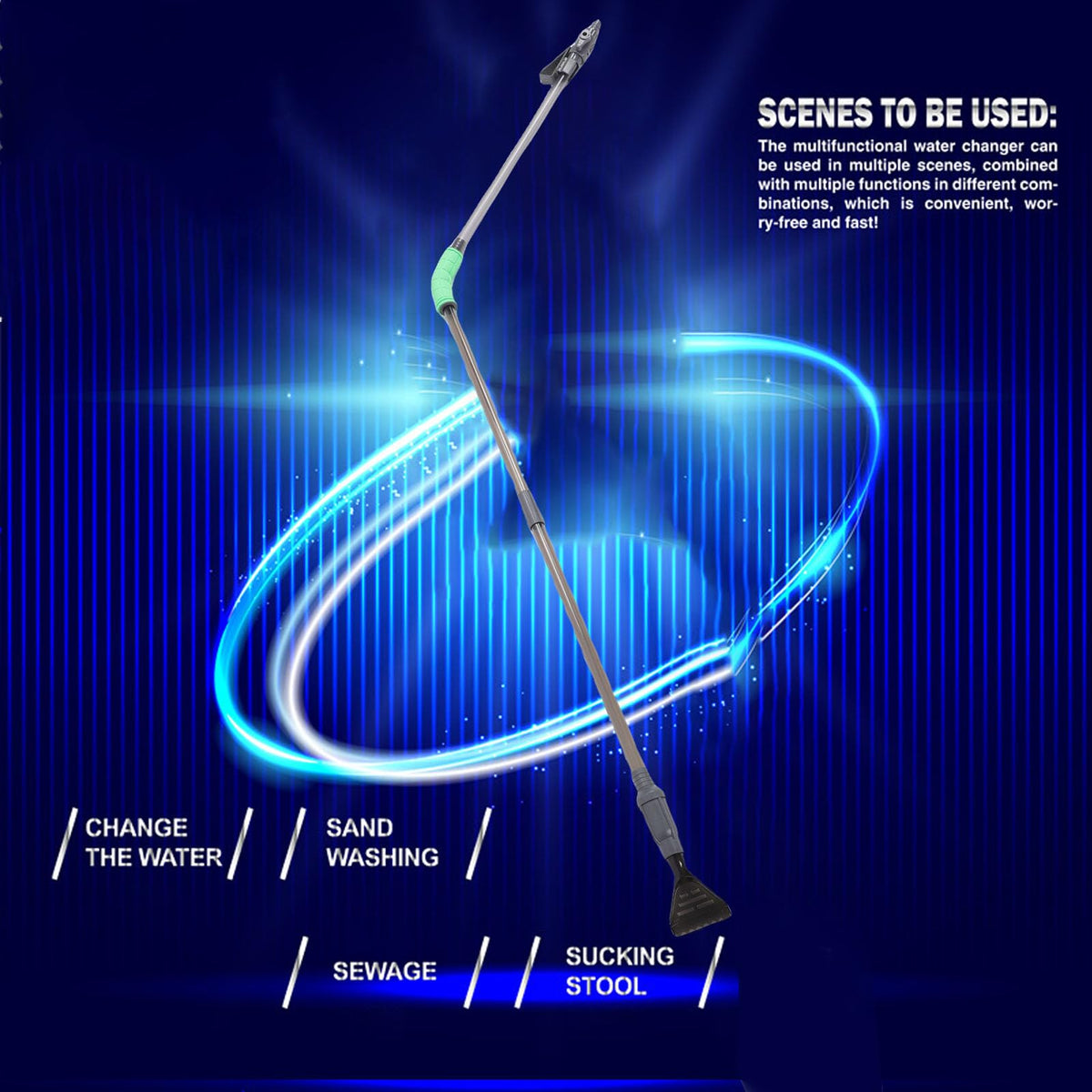 Aquarium Siphon Vacuum Cleaner 5 in 1 Water Changer Tool B745