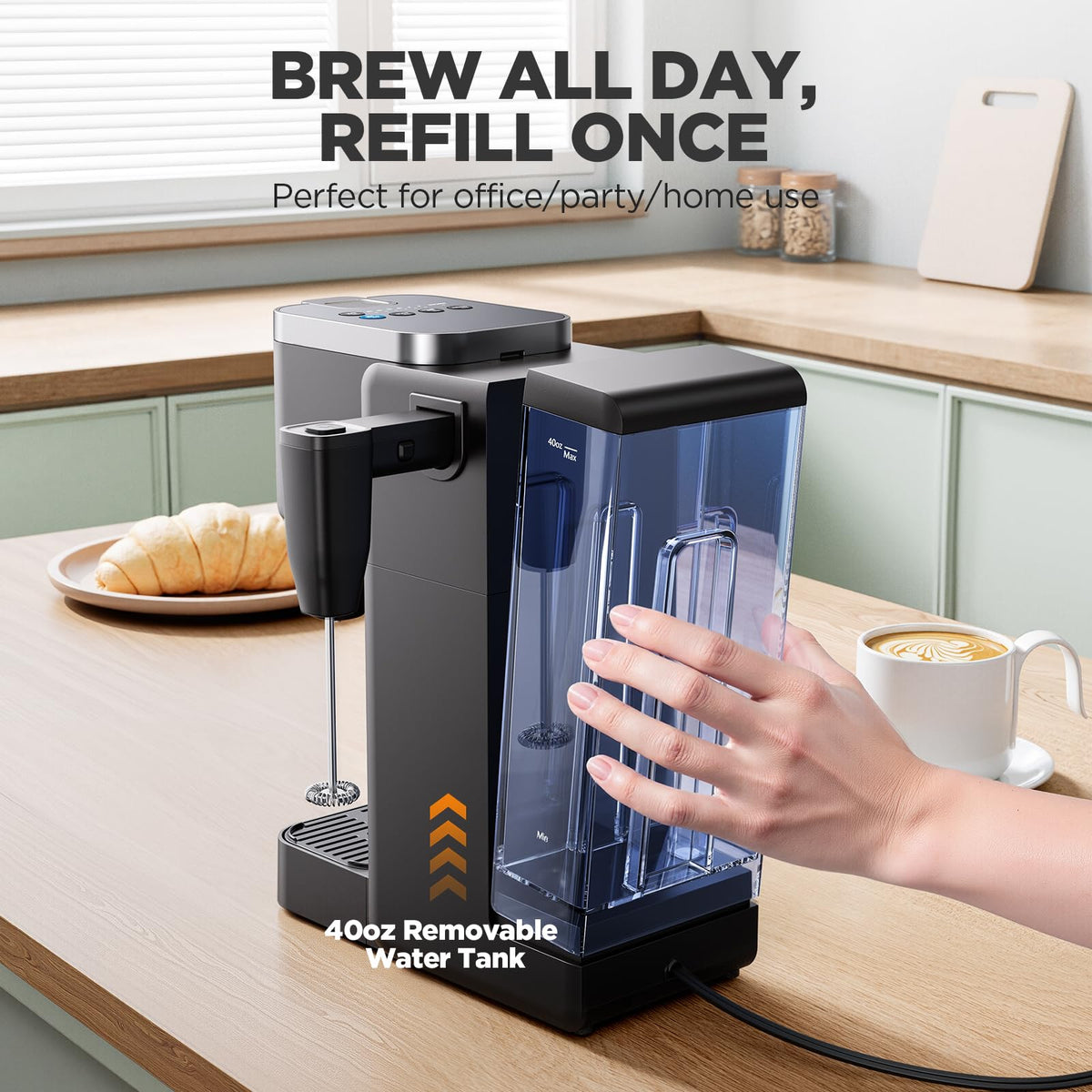 Single Serve Coffee Maker with Milk Frother U544