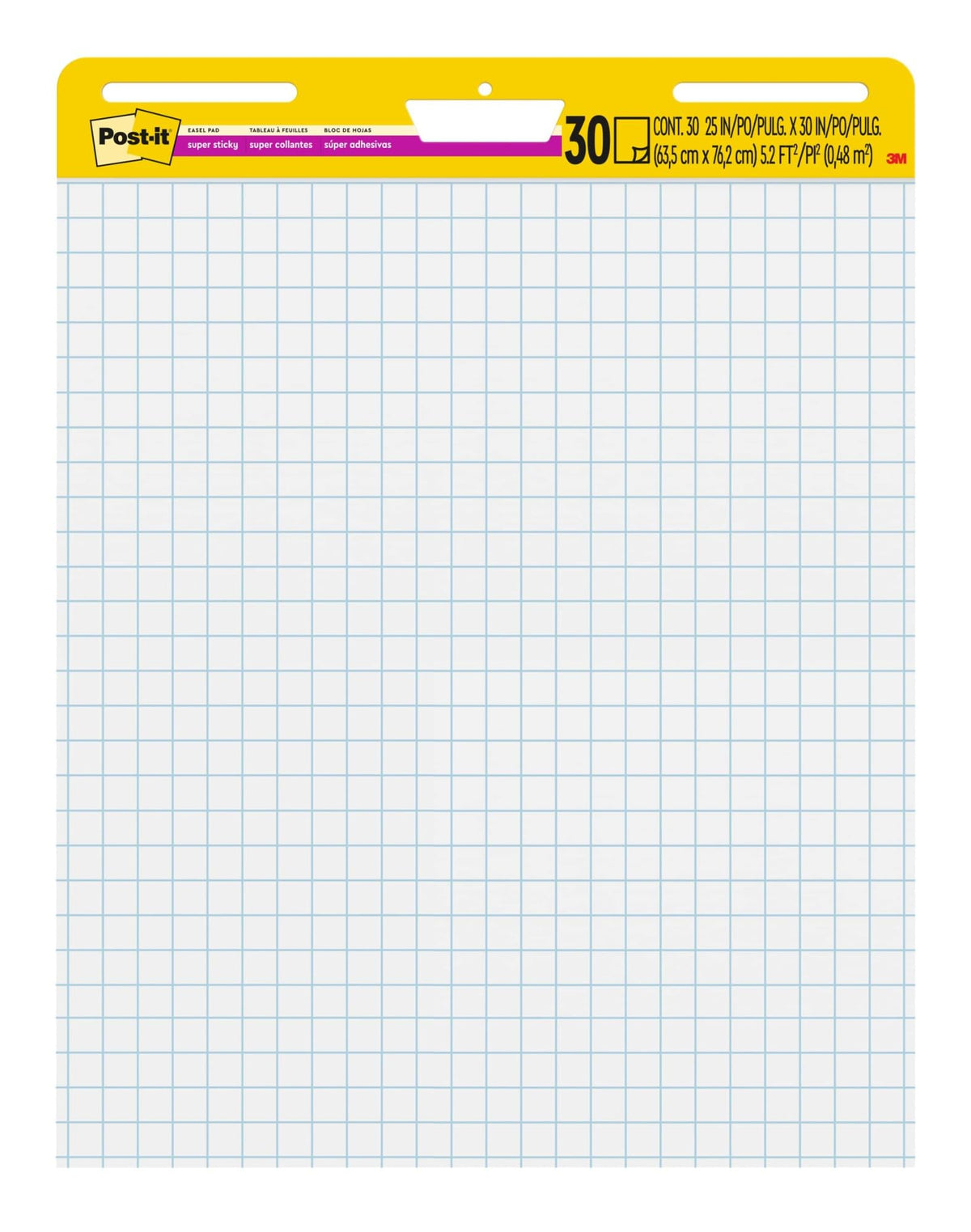 Self-Stick Easel Pad Value Pack, Quadrille Rule, 25 x 30, White, 30 Sheets, 4/Carton A64184