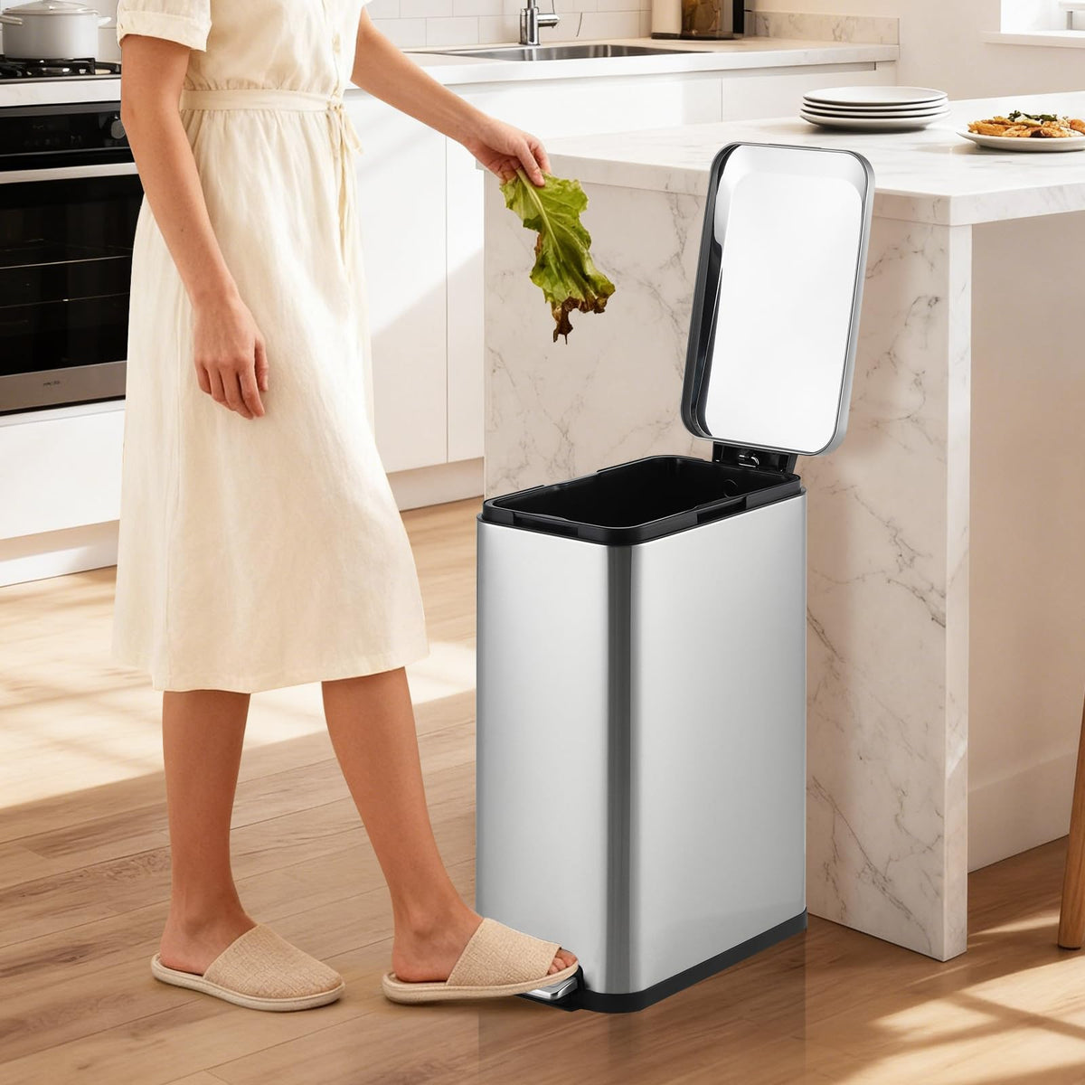 Stainless Steel Step Trash Can 13.2 Gallon O162367