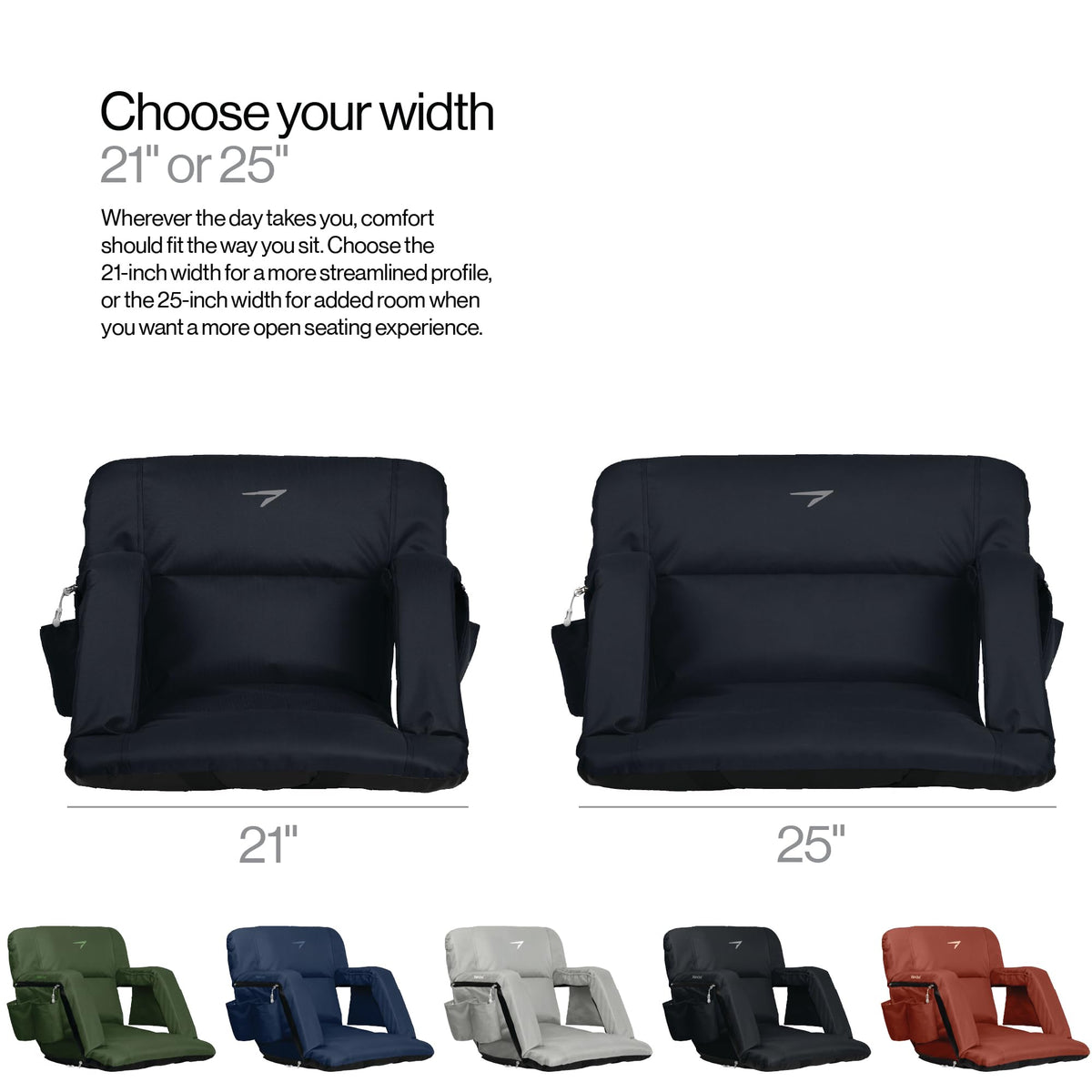 Wide Padded Bleacher Chair with Back Support V1766