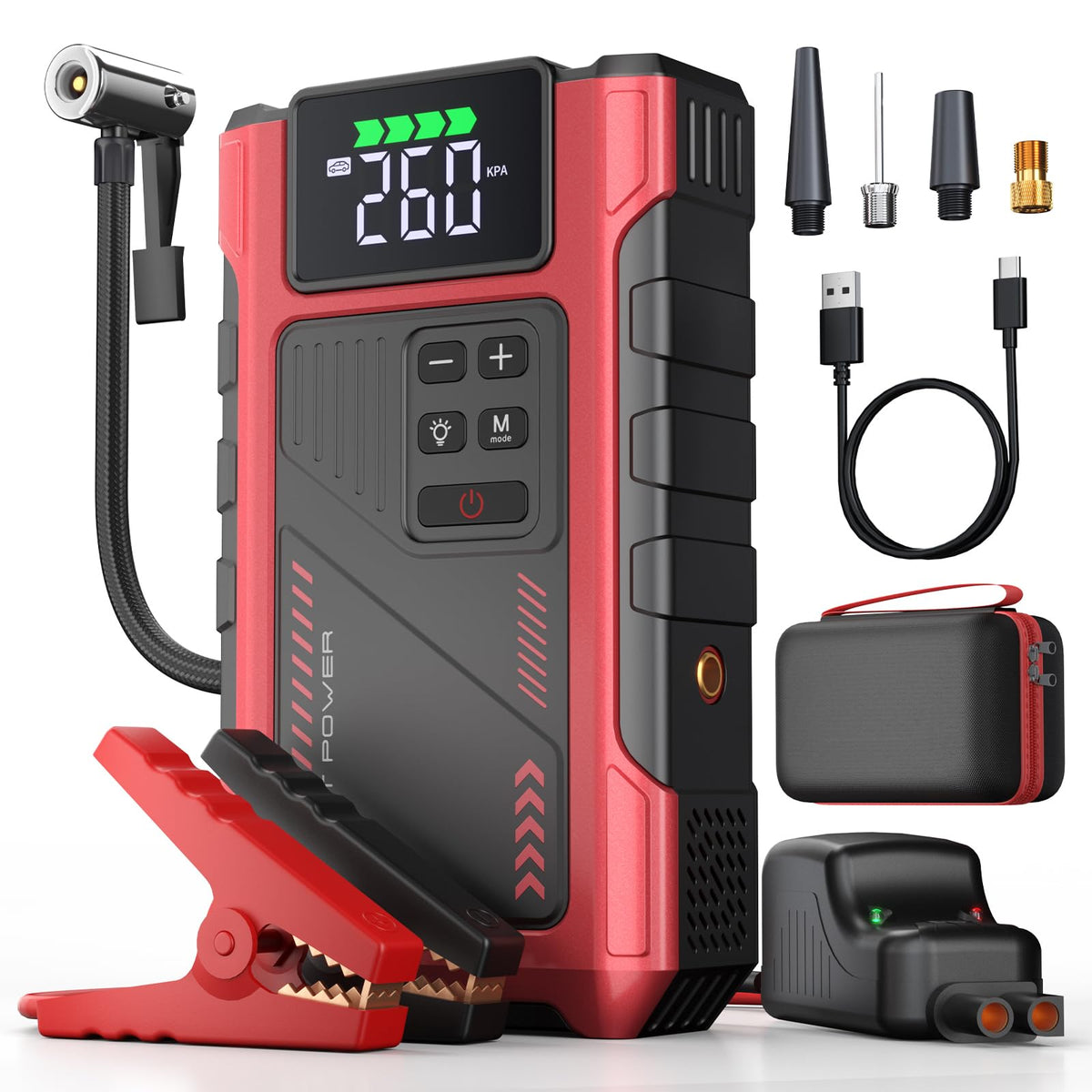 4500A Car Jump Starter with Air Compressor and 150PSI Tire Inflator T96012
