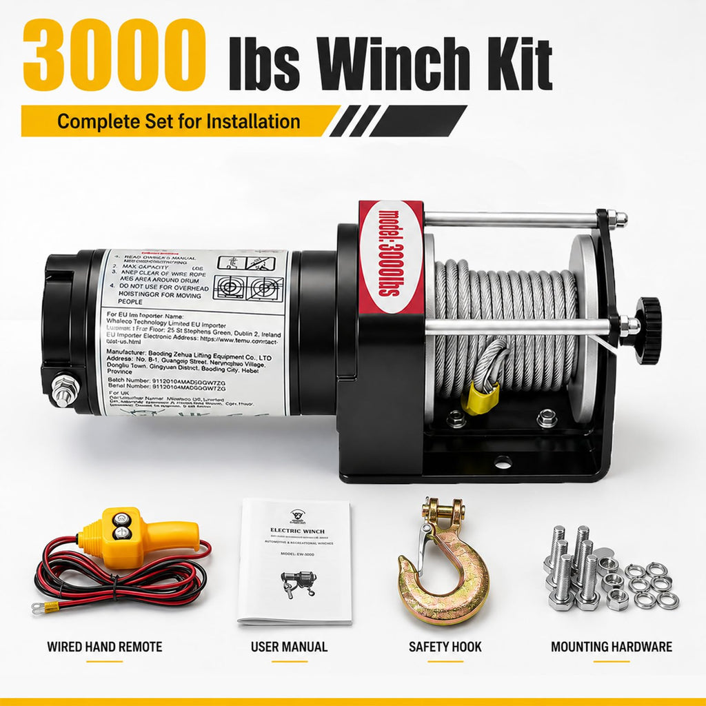 12V DC Electric Winch with Steel Cable Y2243
