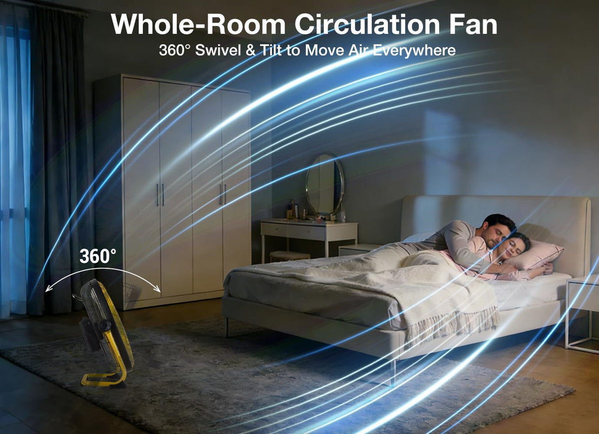 20" Portable Battery Operated Metal Floor Fan V39241