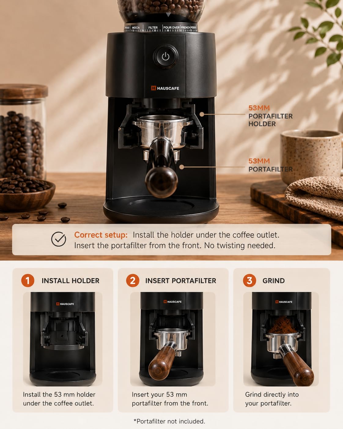 Electric Burr Coffee Grinder with 38 Grind Settings, Black M2013