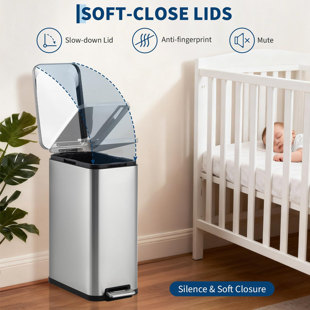 Stainless Steel Step Trash Can 13.2 Gallon O162367
