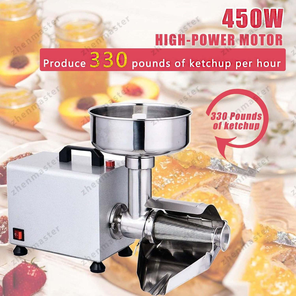 450W Stainless Steel Tomato Strainer with Seed Separator T456693
