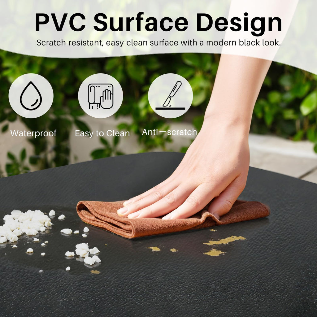 Square Folding Card Table 31.5 Inch PVC Top Metal Frame J686469