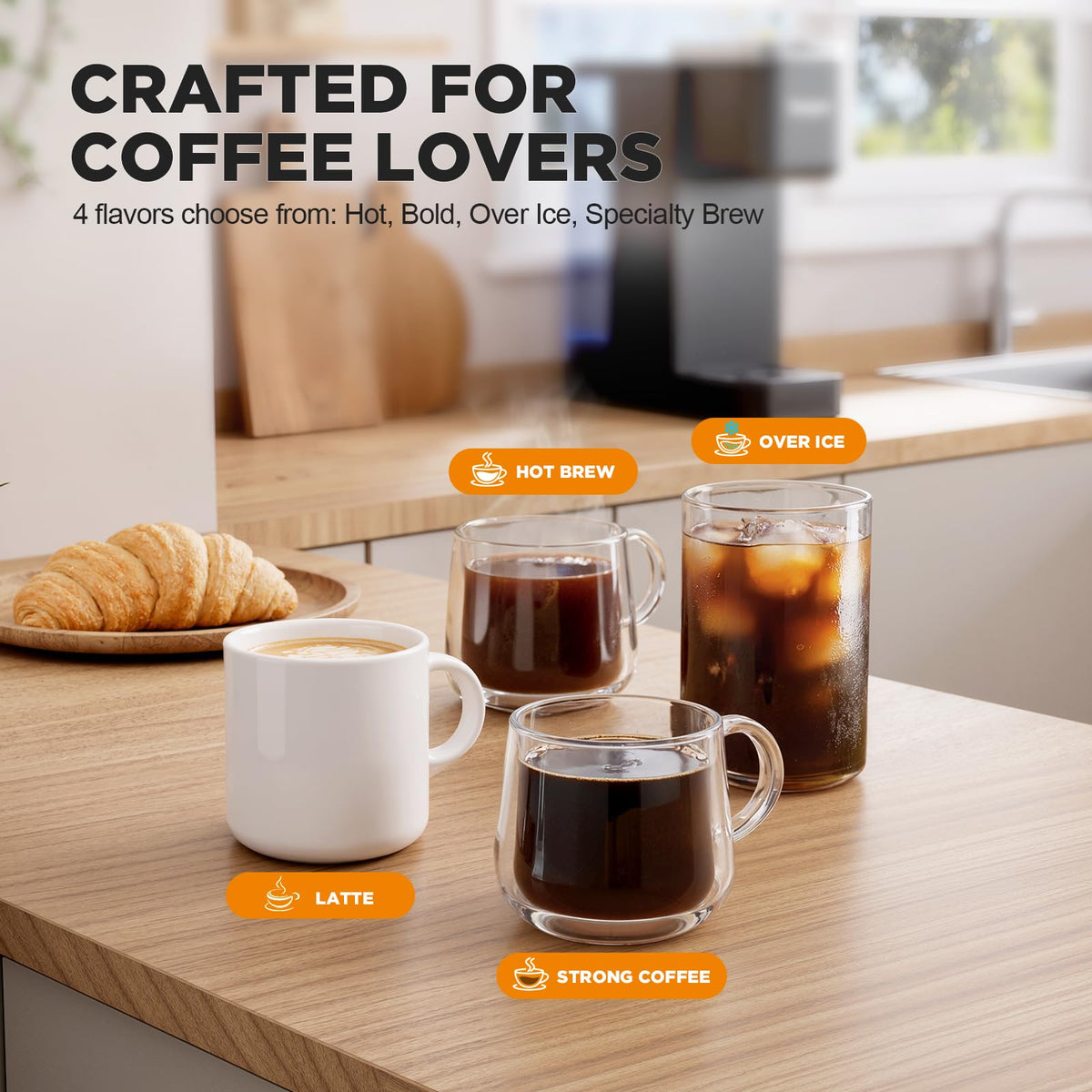 Single Serve Coffee Maker with Milk Frother U544