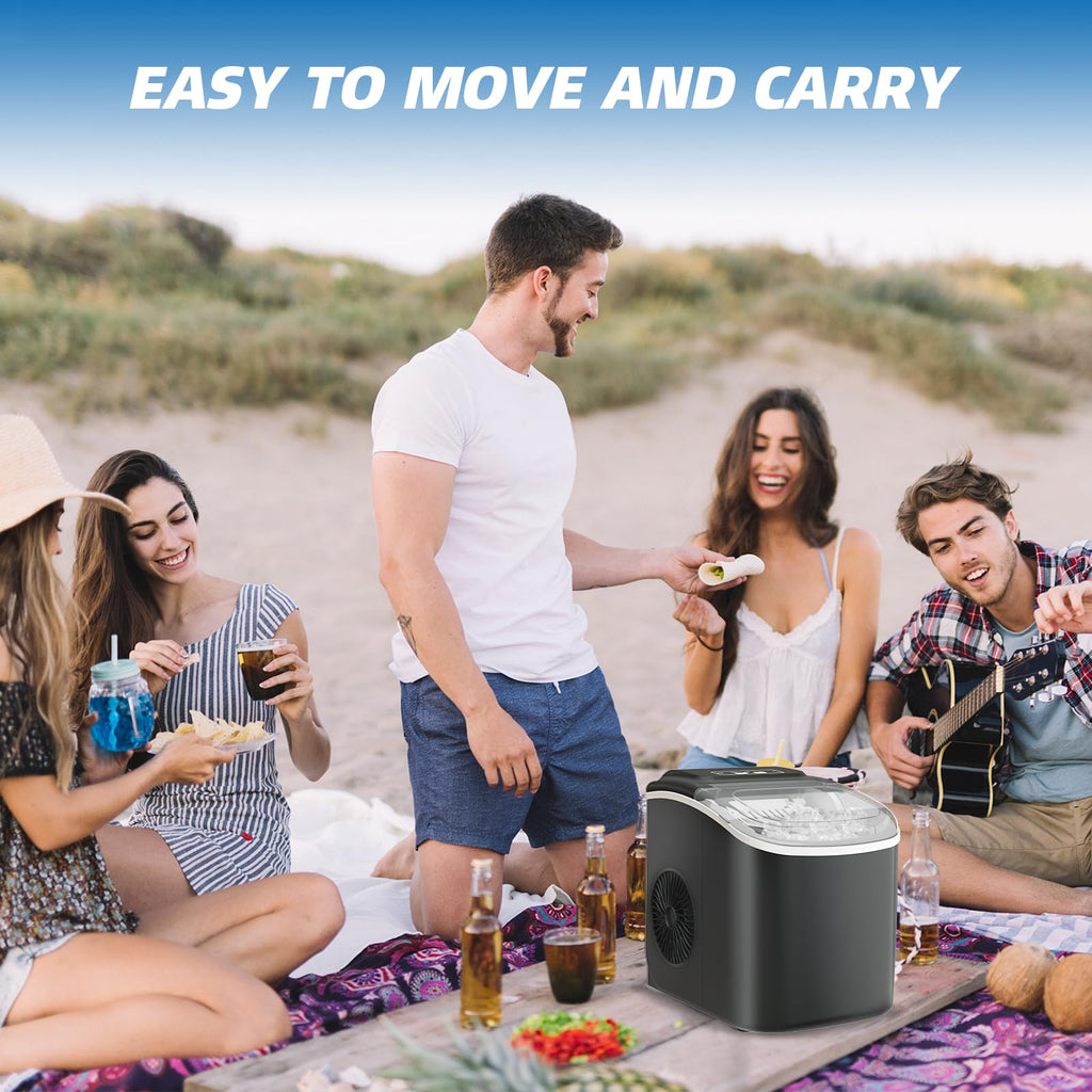 Black Portable Countertop Ice Maker with Scoop & Basket M501