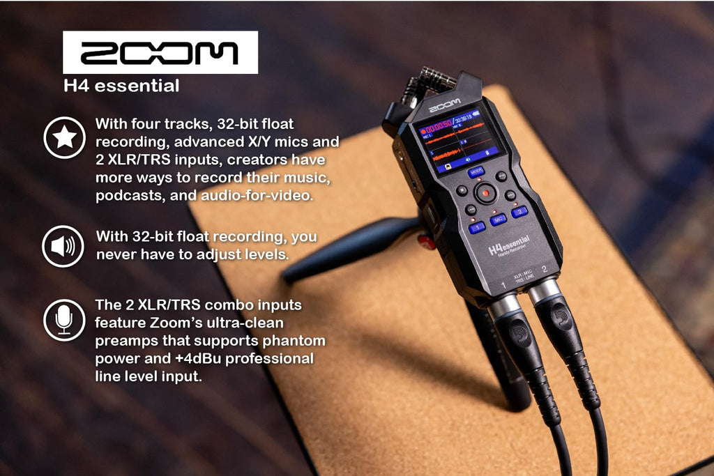 4-Track Handy Recorder with 32-Bit Float, Stereo Microphones, 2 XLR/TRS Combo Inputs A259