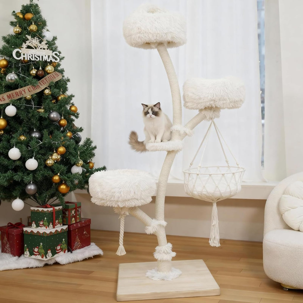 70" Multi-Level Cat Tree Tower with Plush Perches and Sisal Scratching Posts I474988