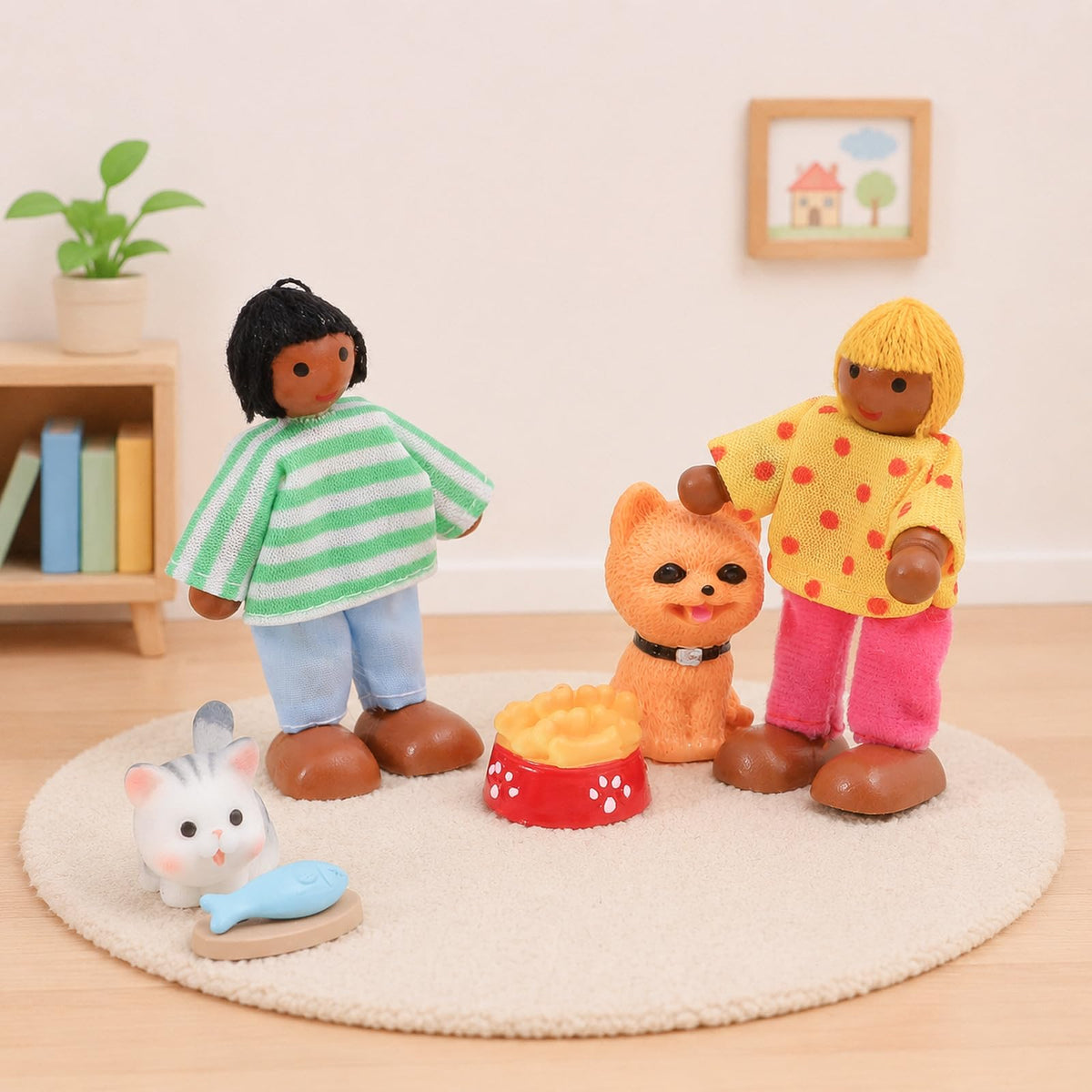 Wooden Dollhouse Family Set Figures P933