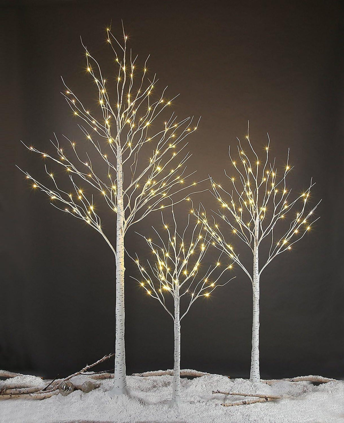 LED Birch Tree Light Set 4ft 6ft 8ft Warm White 3-Pack M507