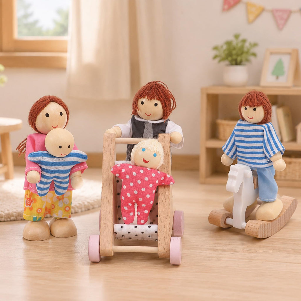 Wooden Dollhouse Family Set Figures P933