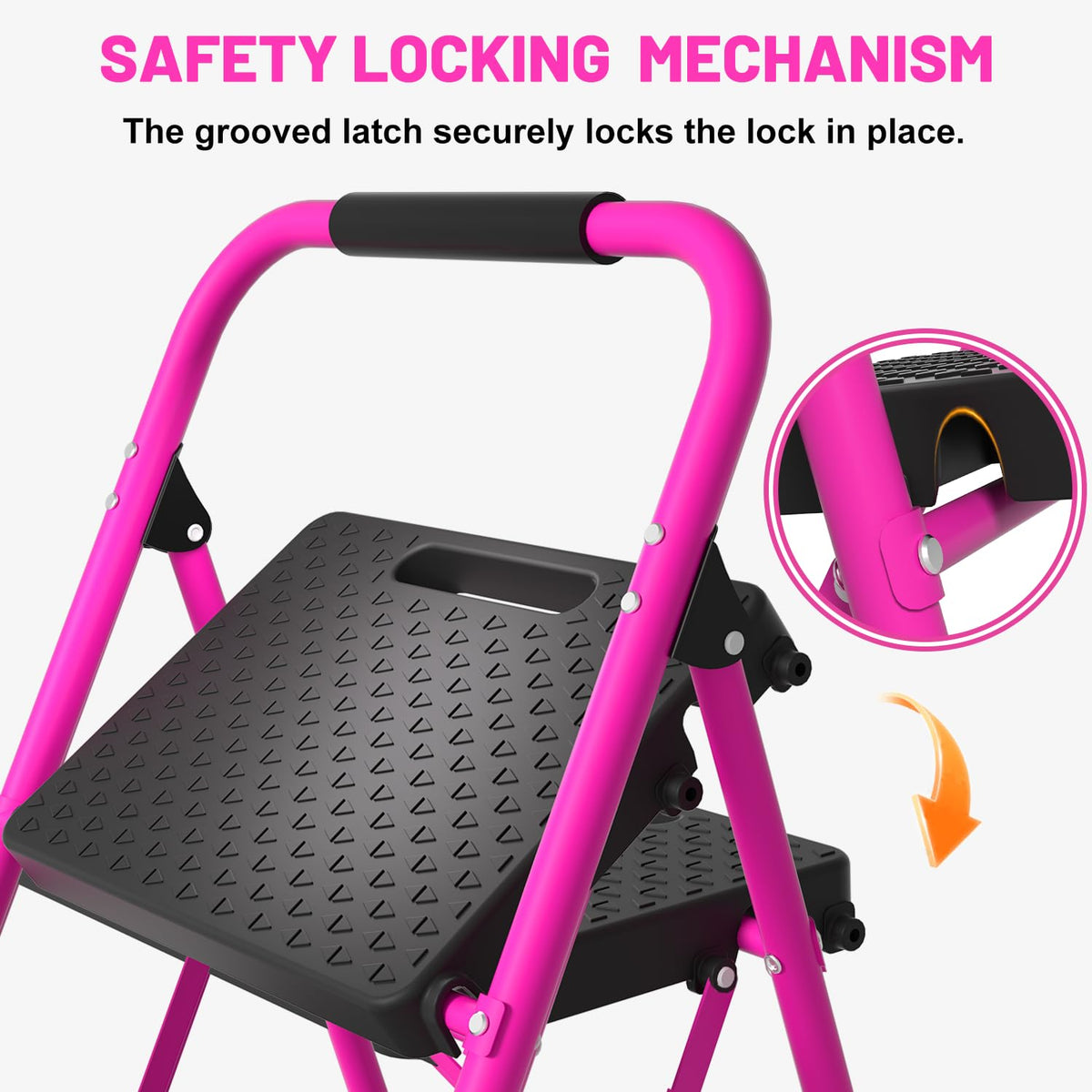 Pink Foldable 2 Step Ladder F960