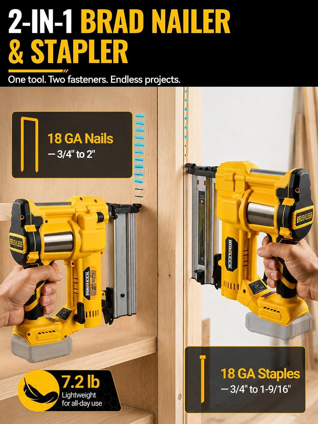 2-in-1 Brad Nailer Staple Gun U613328