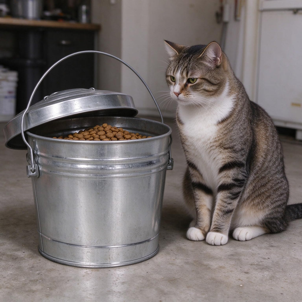6 Gal Galvanized Steel Storage Can with Locking Lid V553