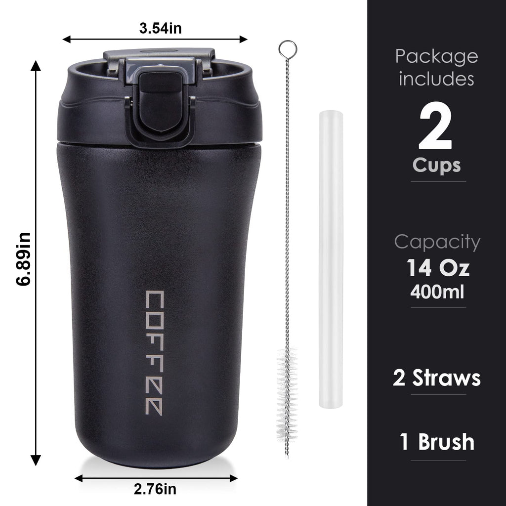 14 oz 2 Pack Vacuum Insulated Stainless Steel Tumbler D7006