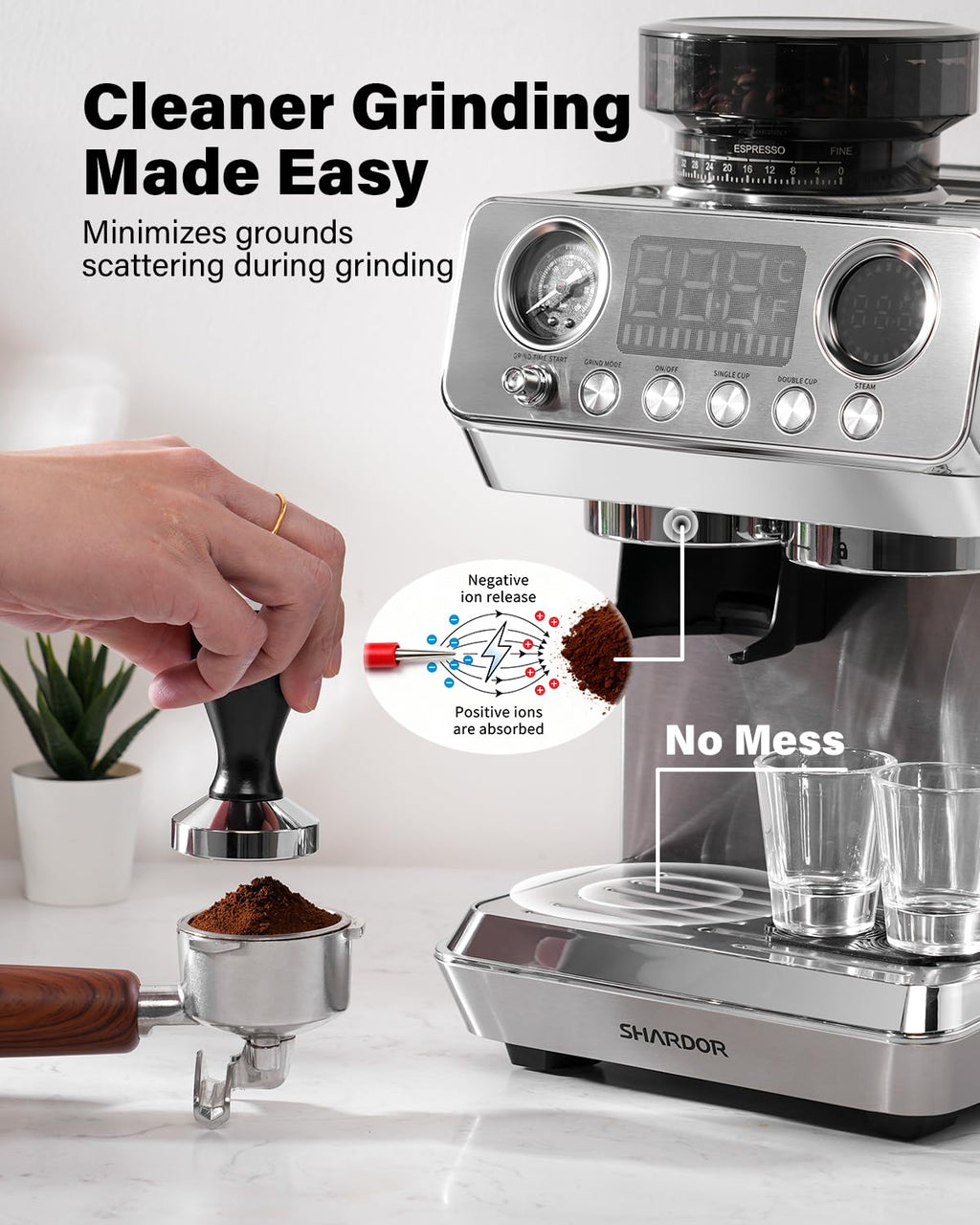 20 Bar Espresso Machine with Built-In Grinder H2607
