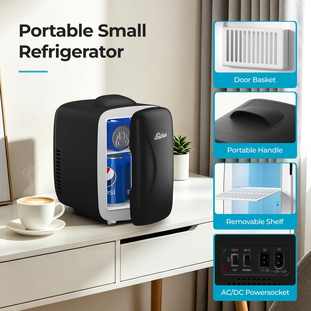 4L 6 Can Portable Mini Fridge H3721