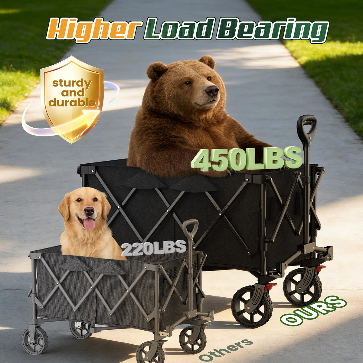 Collapsible Wagon Cart with Wheels U98462