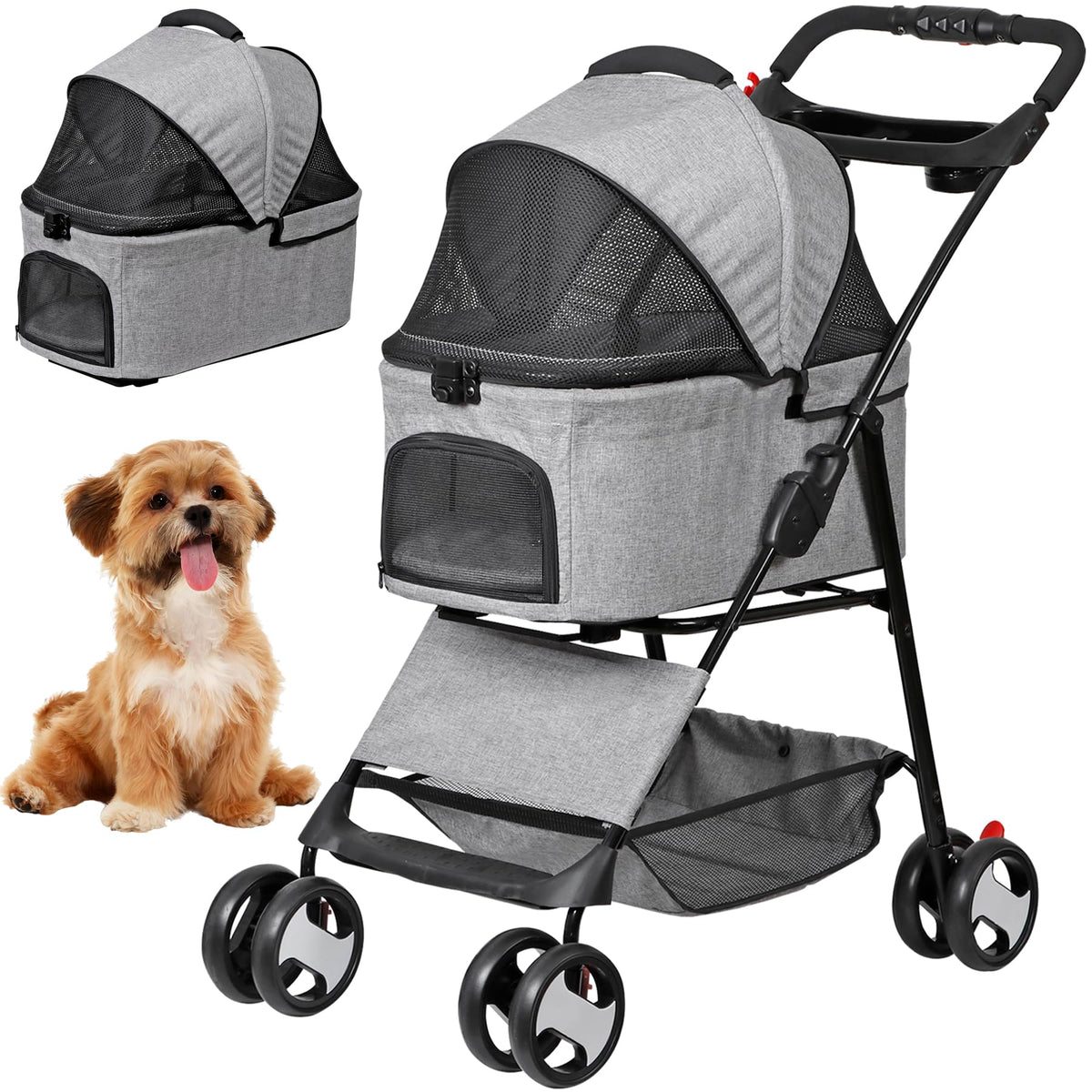 3 in1 Foldable Pet Stroller with 4 Wheels X41563