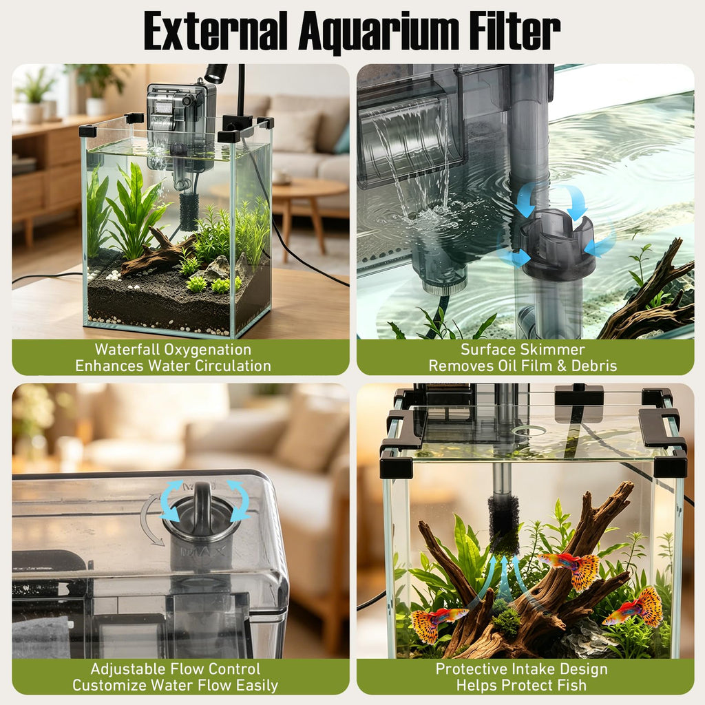 2.2 Gallon Glass Fish Tank Kit Y605