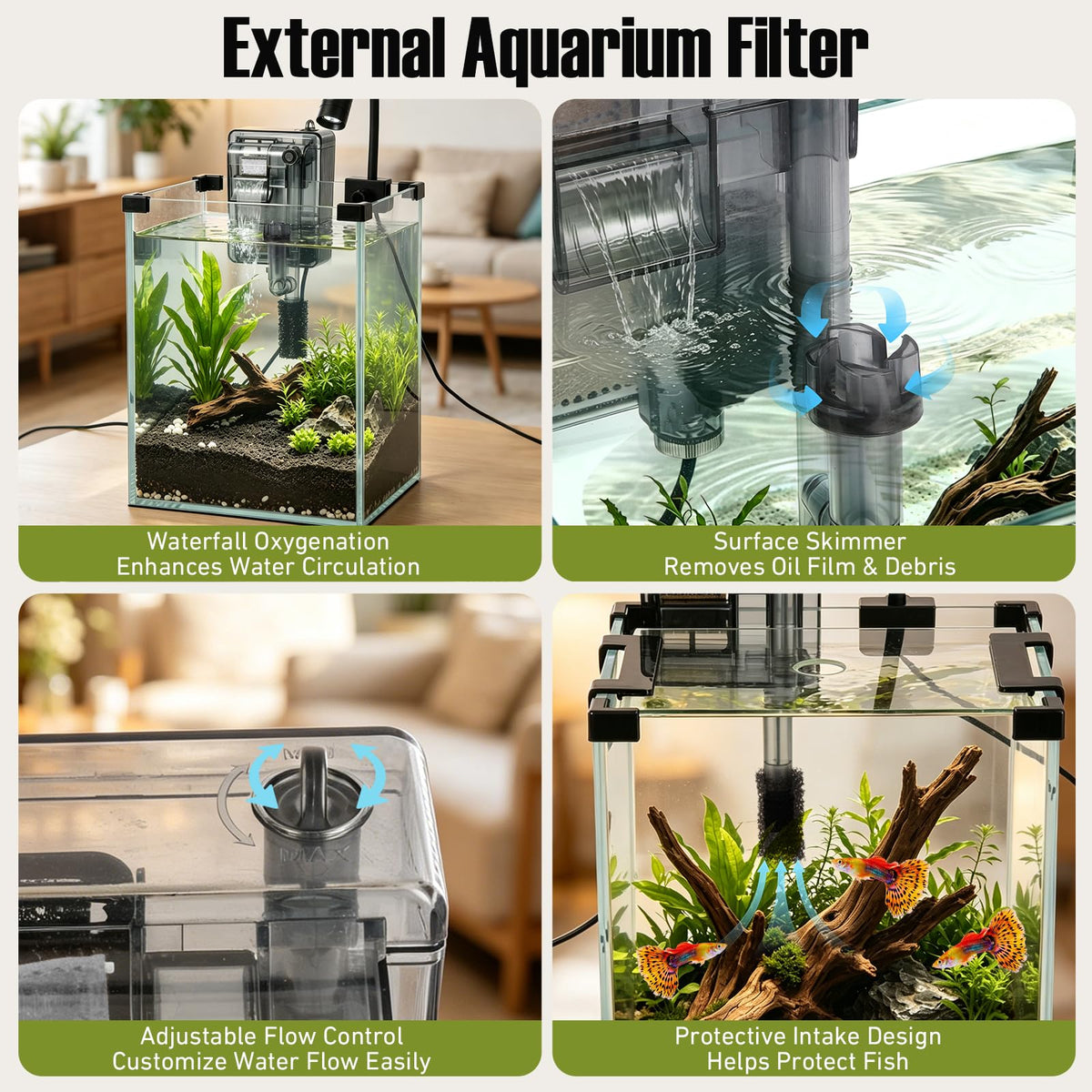 2.2 Gallon Glass Fish Tank Kit Y605
