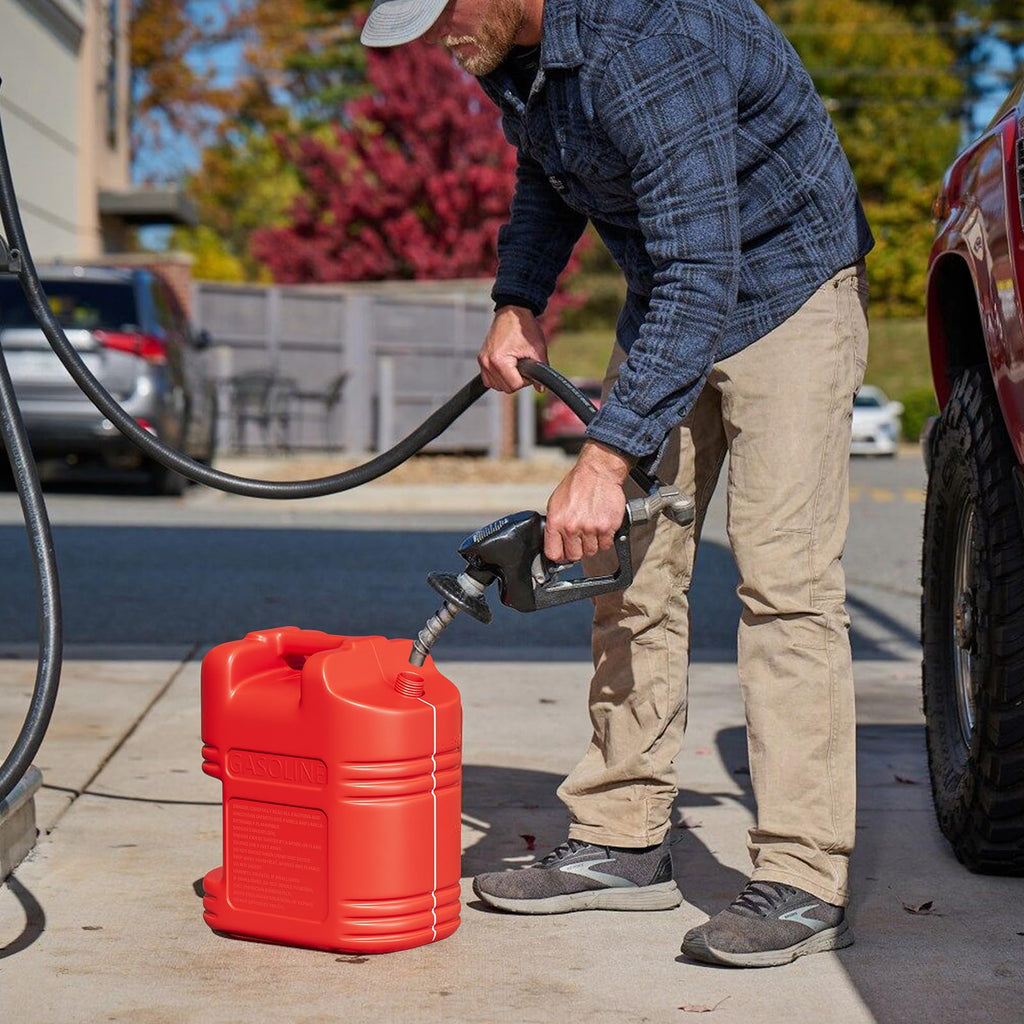 40L Portable Transfer Tank 5 Gal with L-Shaped Handle Red 4PC I3178