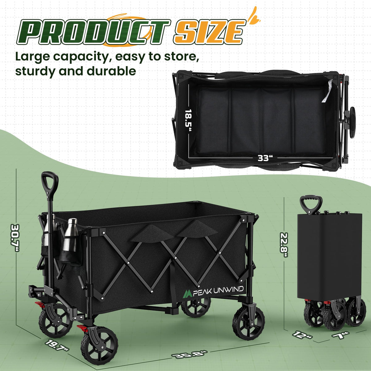 Collapsible Wagon Cart with Wheels U98462