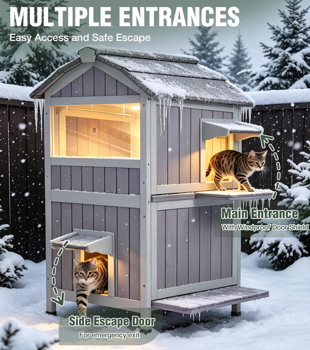 2-Level Weatherproof Cat House V764